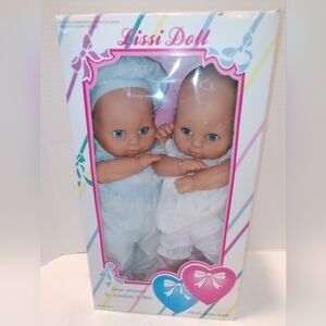 Vintage NIB 1990s Lissi Baby Dolls Two Hearts Collection Twins Boy & Girl